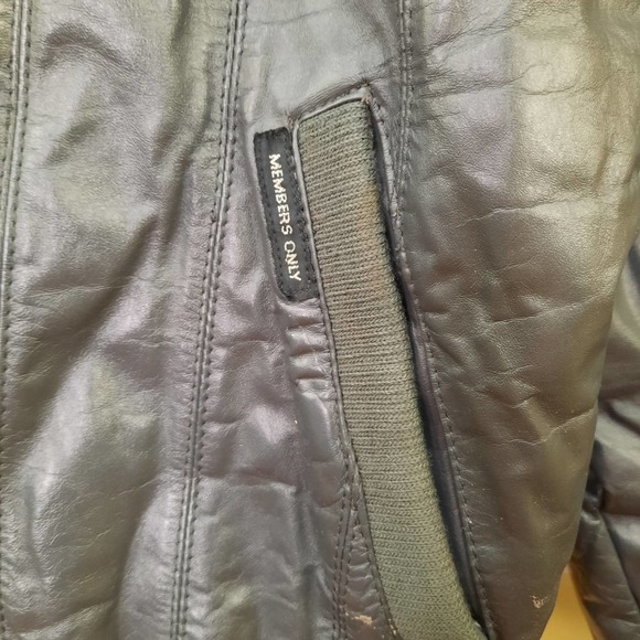 Vintage Members Only| 1980s Gray Leather Bomber Jacket Sz 40 - Picture 14 of 15